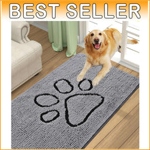 Load image into Gallery viewer, Machine Washable Chenille Dog Door Mat - 70''L x 24''W for Mud-Free Spaces