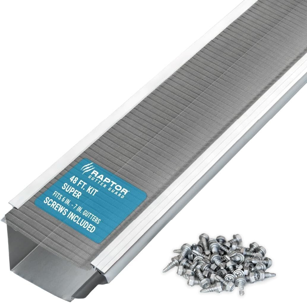 DIY-Friendly 48 FT Gutter Guard with Self-Tapping Screws - Rust-Resistant Steel