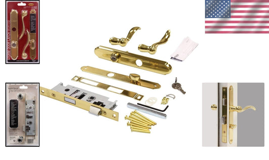 Certified Brass Storm Door Handle Set with Built-In Key Lock & Easy Install