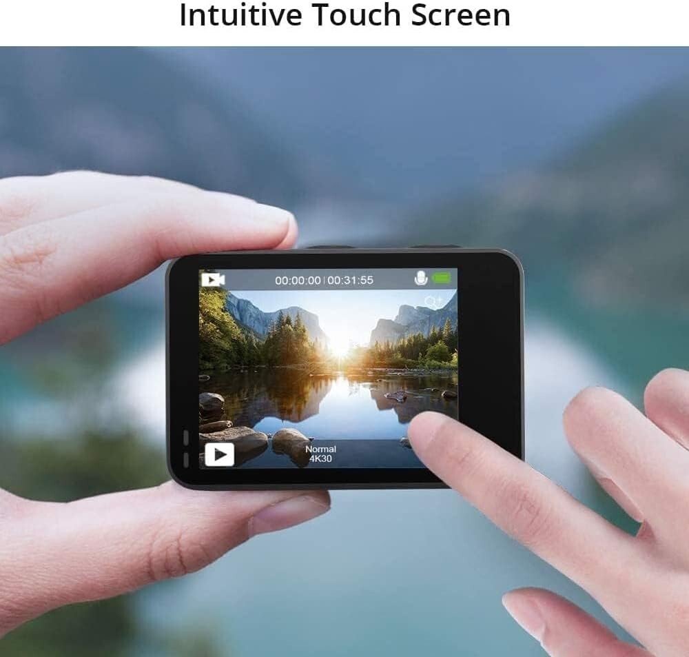 Lightweight 4K Action Camera with Electronic Stabilization - 131FT Waterproof