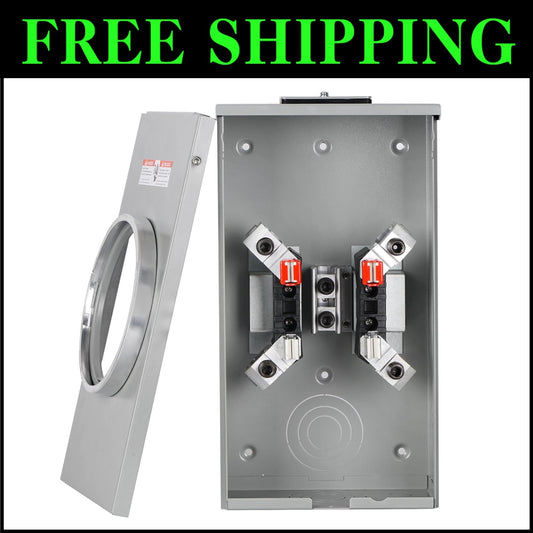 Lightweight 200 Amp Surface Mount Meter Socket with Durable Steel Housing