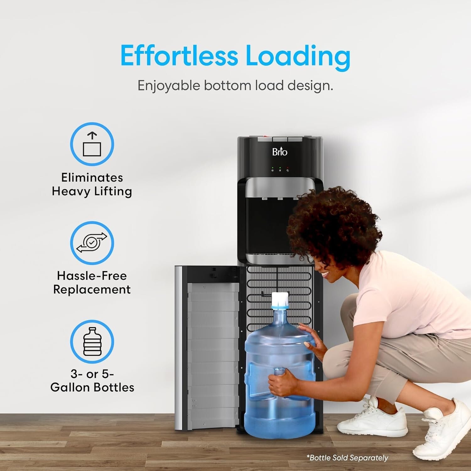 Bottom Loading Water Cooler with 3 Temperatures - Child Safety Lock & LED Alert