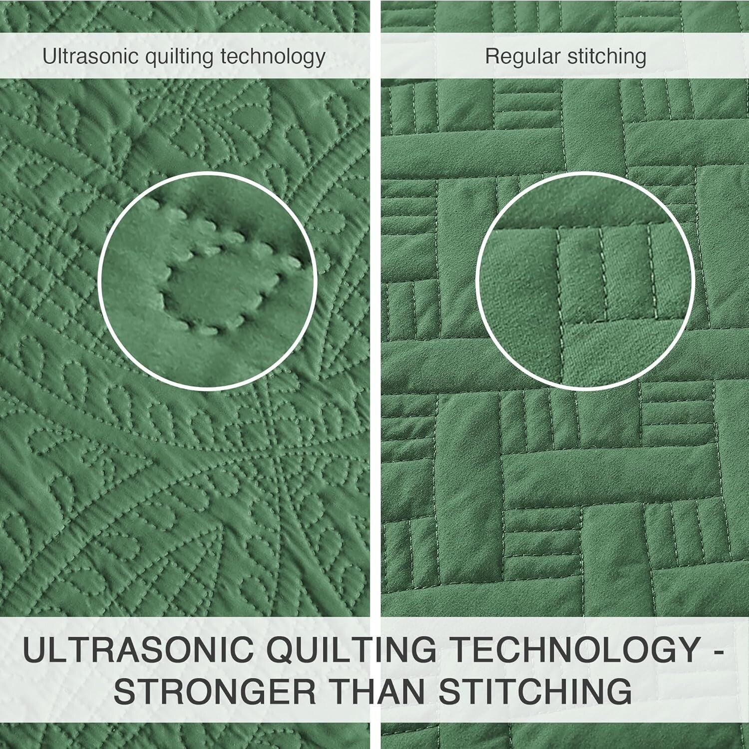 Chic King Size Bedspread in Olive Green - Modern Coin Design & Ultimate Comfort