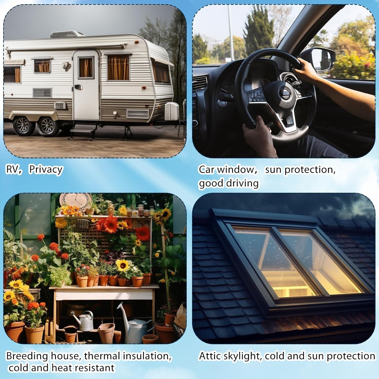 Customizable Blackout Reflective Window Shade for RV - Easy Installation