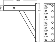 Load image into Gallery viewer, Versatile Black Pintle Hook Hitch Mount - 6 Position Adjustable with 14.5 Shank
