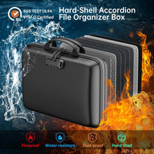 Load image into Gallery viewer, Fireproof &amp; Water-Resistant File Organizer with Lock - 13 Pocket Accordion Style