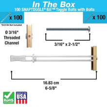 Load image into Gallery viewer, Zinc-Coated 3/16-24 Toggle Bolts with Pan Screws - Superior Holding for Projects