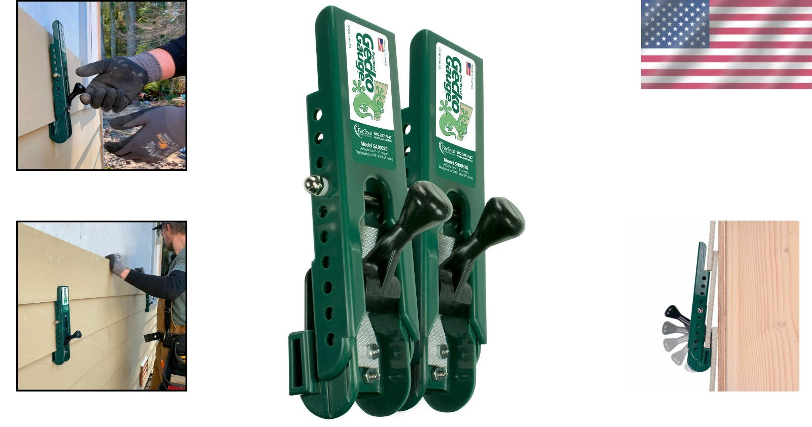 Durable Gecko Gauge Installation Kit for 7/16 Inch LP Siding - 2 Clamps Included
