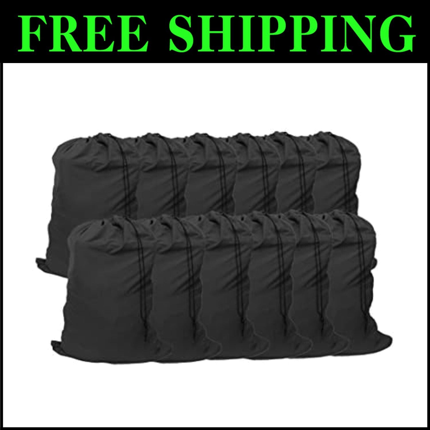 Lightweight 12 Pack Drawstring Laundry Bags - 30"x40" for Smart Organization