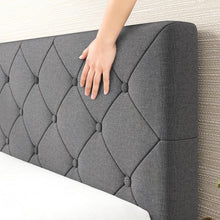 Load image into Gallery viewer, Stylish Full Platform Bed Frame - Woven Fabric Upholstery &amp; Strong Support