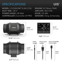 Load image into Gallery viewer, Smart 6” Inline Fan with Real-Time Climate Control - Perfect for Indoor Gardens