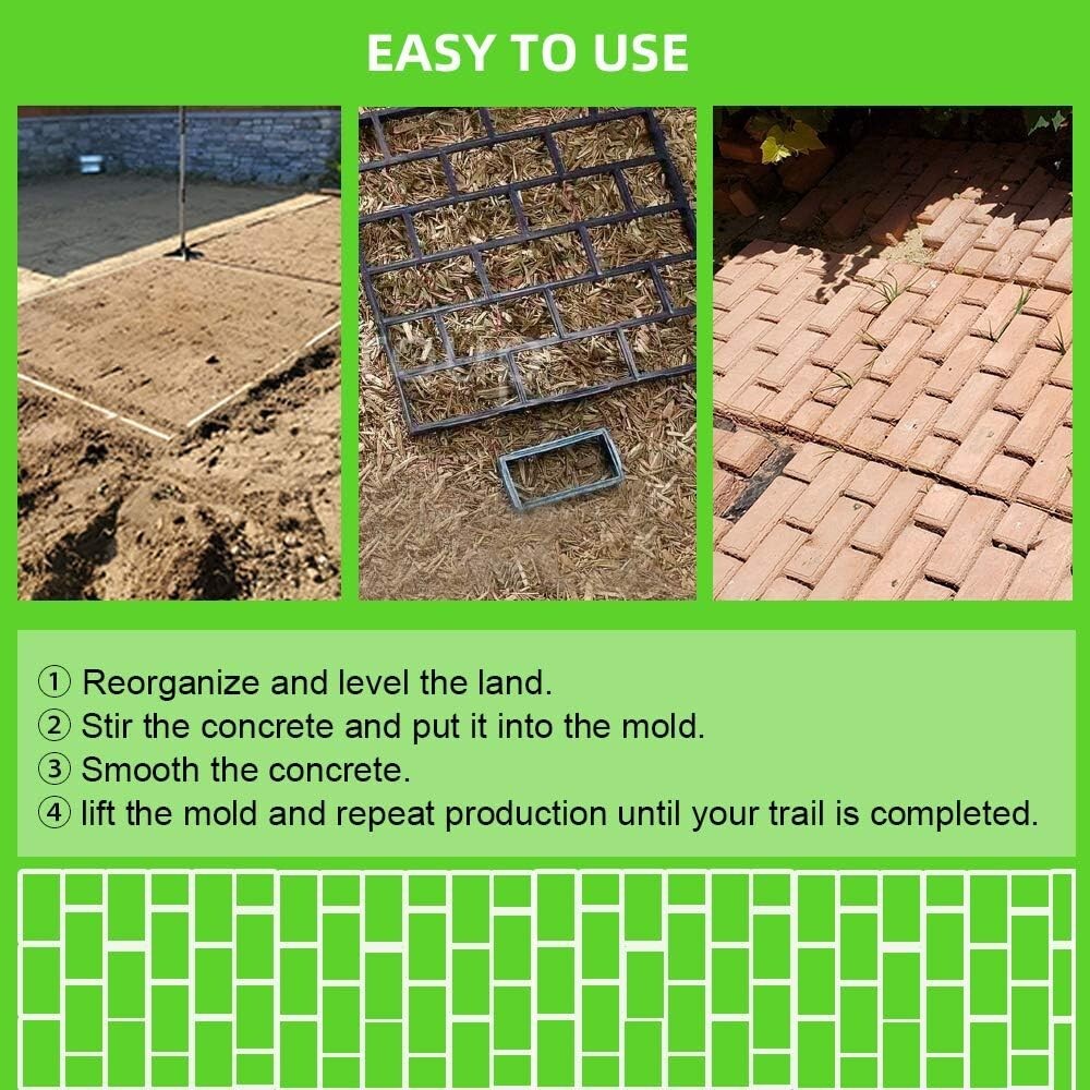 Lightweight Reusable Concrete Mold for Elegant Garden Pathways - 19.7" Square