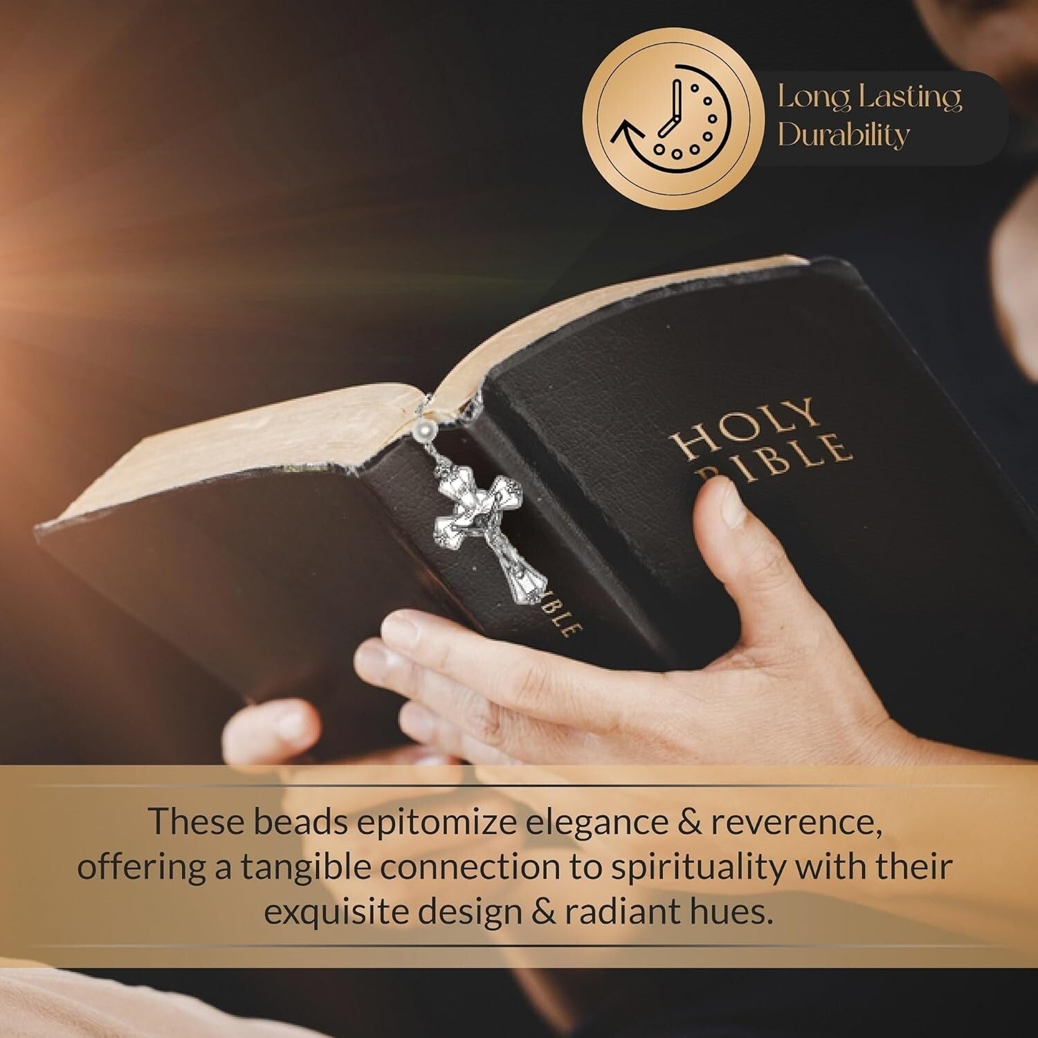 Austrian Crystal Rosary for April Birthdays - Elegant Catholic Prayer Accessory