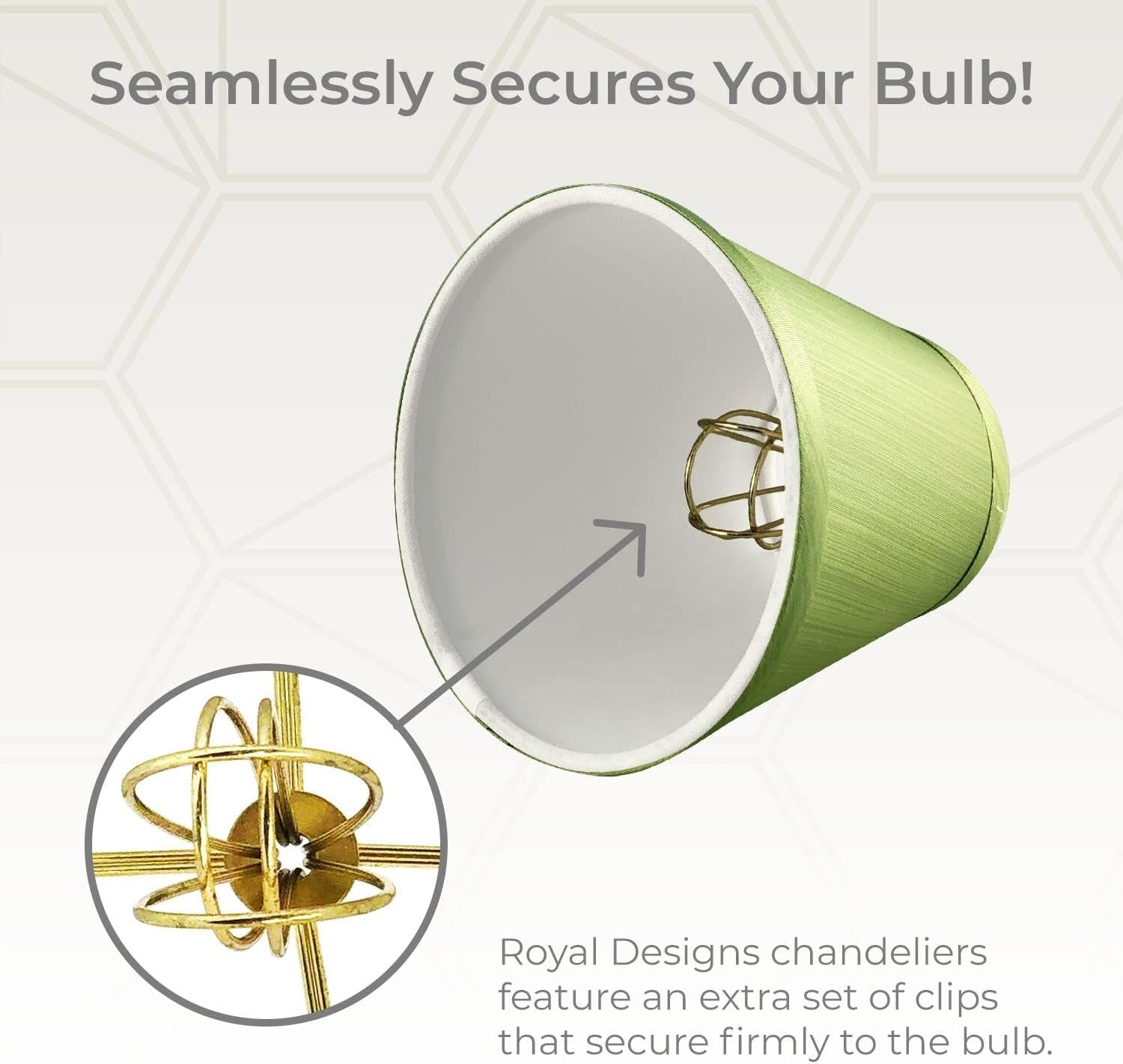 Elegant Light Green Clip-On Chandelier Shades - Traditional Empire Lamp Shade