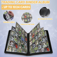 Load image into Gallery viewer, Comprehensive Black Card Portfolio - 16-Pocket for Baseball, Yu-Gi-Oh &amp; More