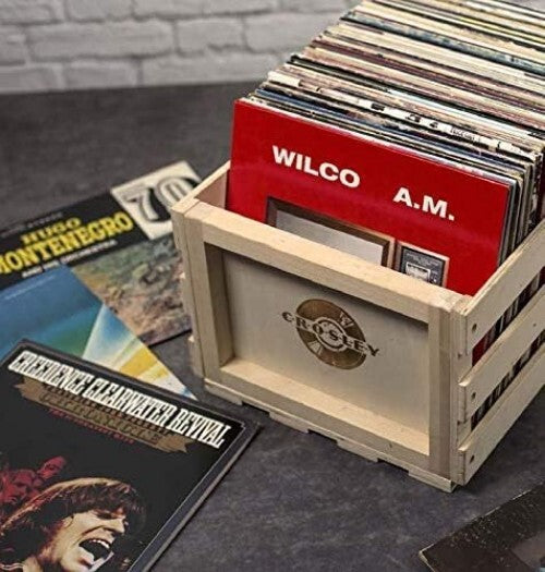 Functional and Chic Record Storage Crate for Vinyl Lovers - 75 Albums Capacity