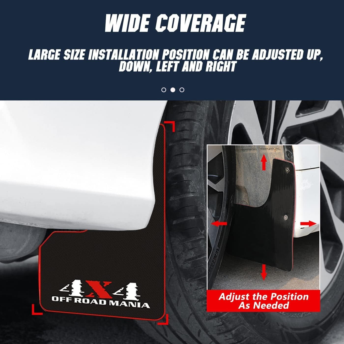 4-Piece Large Universal Mud Flaps - Easy Install Splash Guards for 4X4s & Trucks