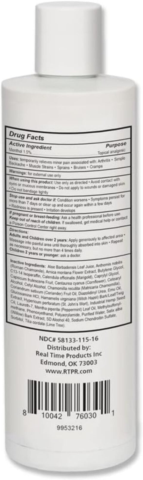 16 oz Real Time Pain Relief MAXX Plus Lotion - FDA Registered & Fast Absorbing