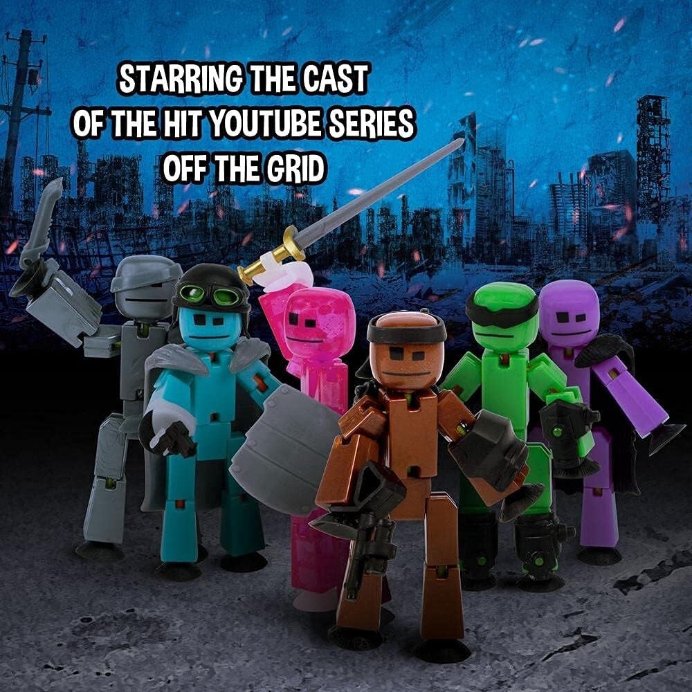 Collectable Off The Grid 6 Pack - Poseable Figures with Stop Motion Accessories