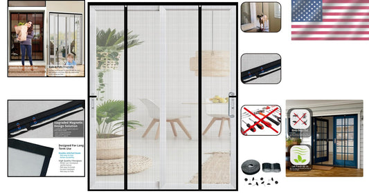 Heavy-Duty Magnetic Screen Door 82 x 97.6 Inch - Pet & Kid Friendly Design
