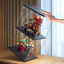 Load image into Gallery viewer, Square Acrylic Display Case with LED and Stackable Design for Collectibles, 9.8"