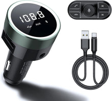 Load image into Gallery viewer, Bluetooth Car Adapter with Remote &amp; Dual USB Charger - Hands-Free FM Transmitter