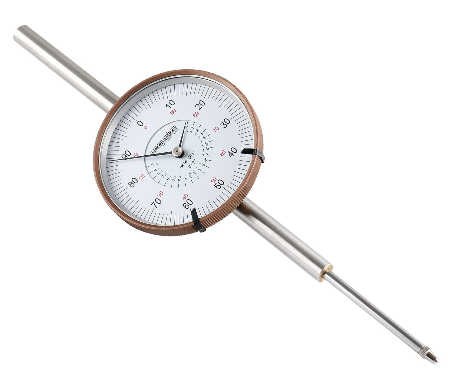 Precision 0-2'' Dial Indicator with 3'' Big Face - AGD 2 Style, Satin Finish