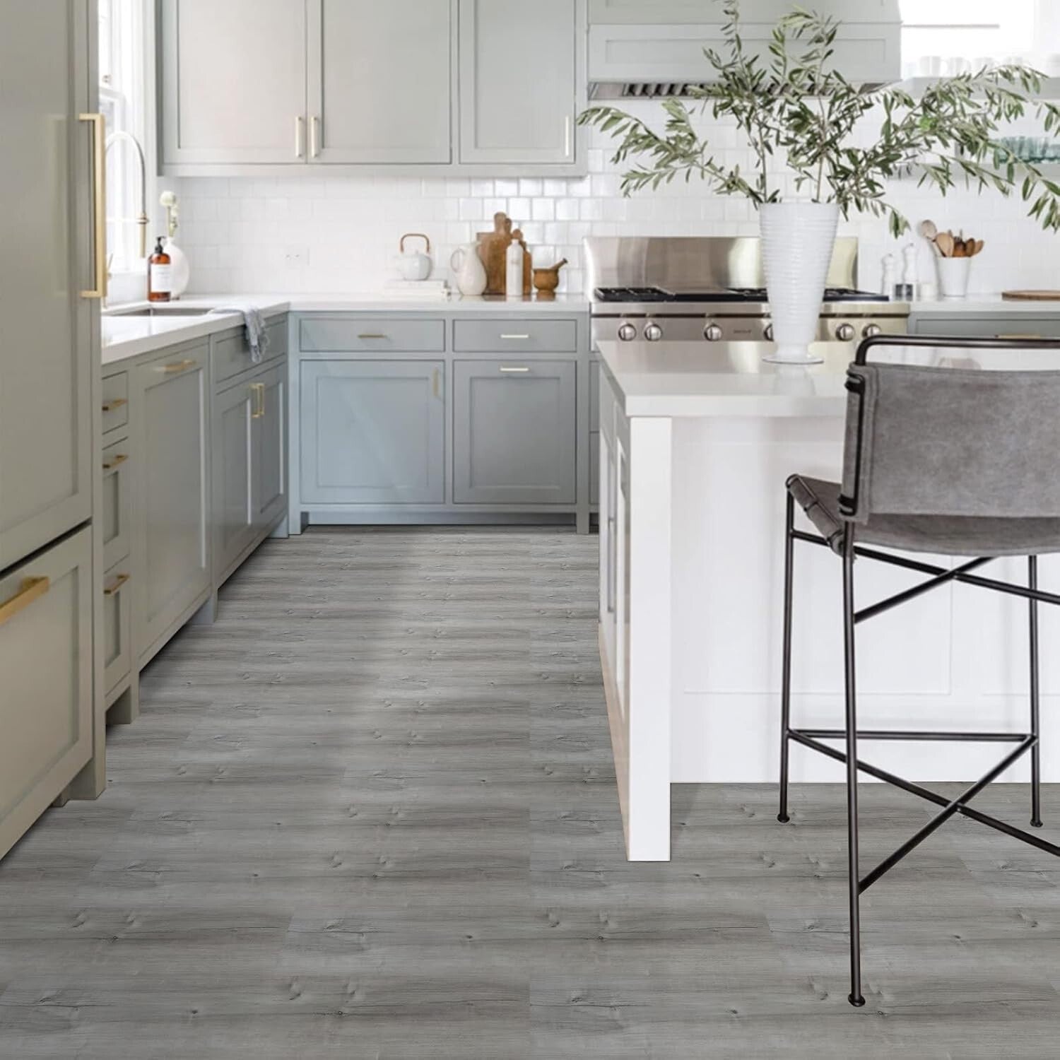 Elevate Your Space with Peel & Stick Vinyl Floor Tiles - 60 Sq.Ft Grey Wood