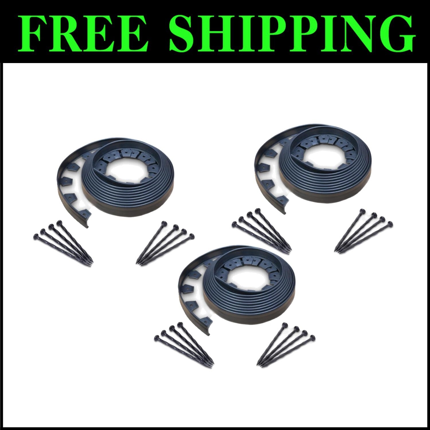 Flexible No-Dig Landscape Edging with Tall Wall Design - 90' Installation Kit