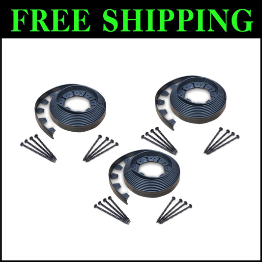 Flexible No-Dig Landscape Edging with Tall Wall Design - 90' Installation Kit