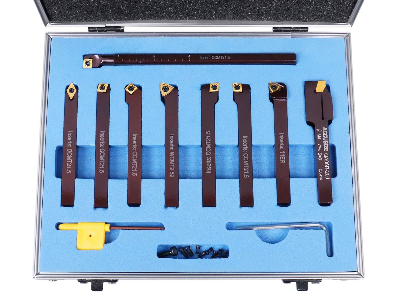 9-Piece Indexable Carbide Turning Tool Set with Boring Bar - Precision Machining