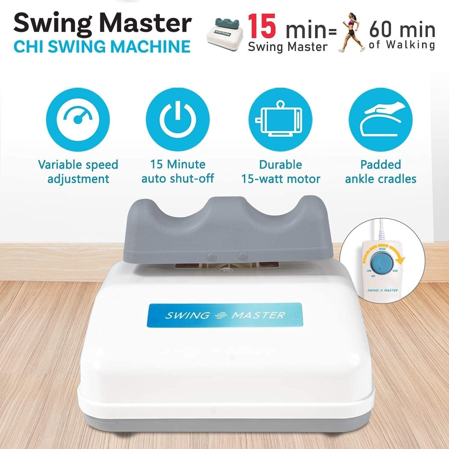 Compact Swing Master Chi Machine - Gentle Muscle Stimulation with Remote Control