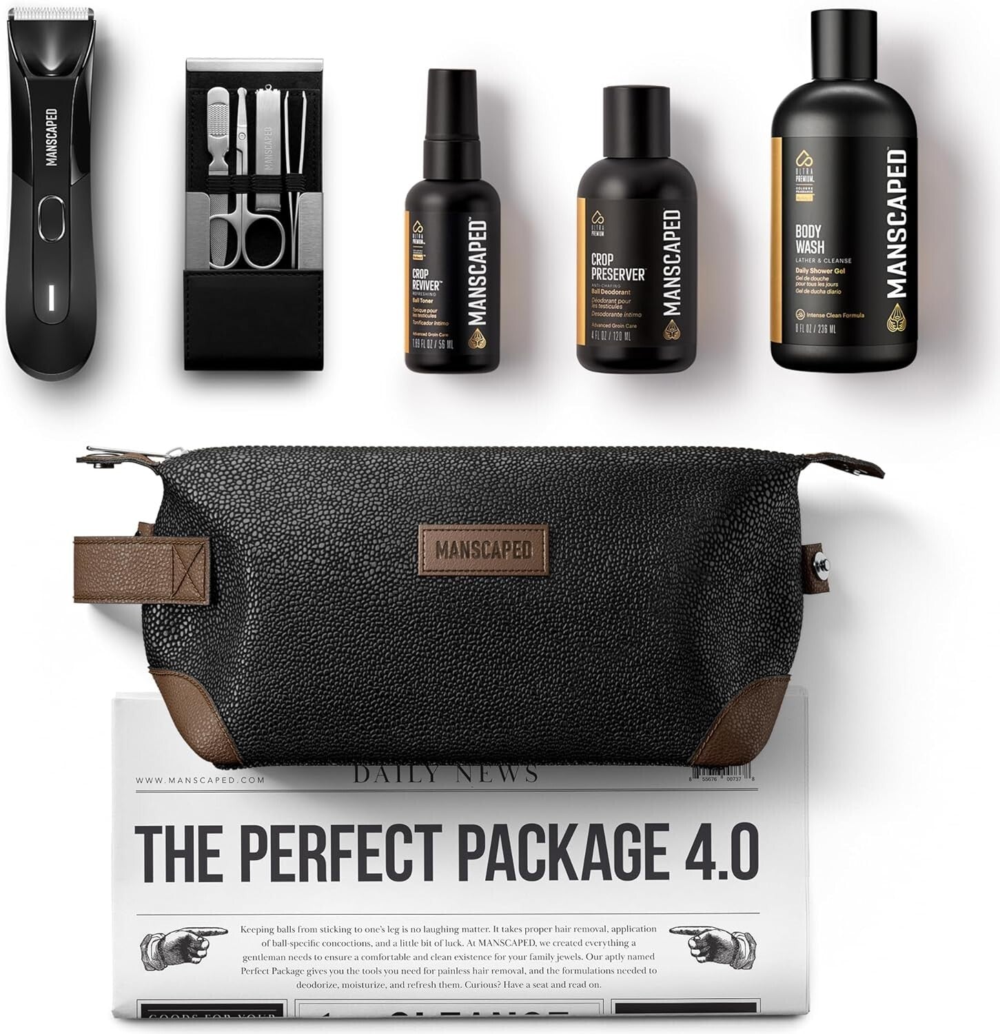 Ultimate Male Grooming Kit - Electric Trimmer, Body Wash & Nail Care Essentials
