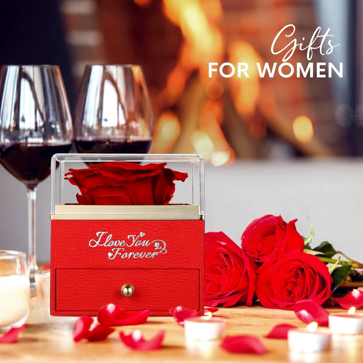 Heartfelt Gift: Forever Rose with Necklace - Special Day Celebrations for Women