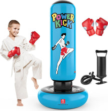 Load image into Gallery viewer, Kids 66-Inch Inflatable Punching Bag Set with Gloves - Fun Gift for Martial Arts