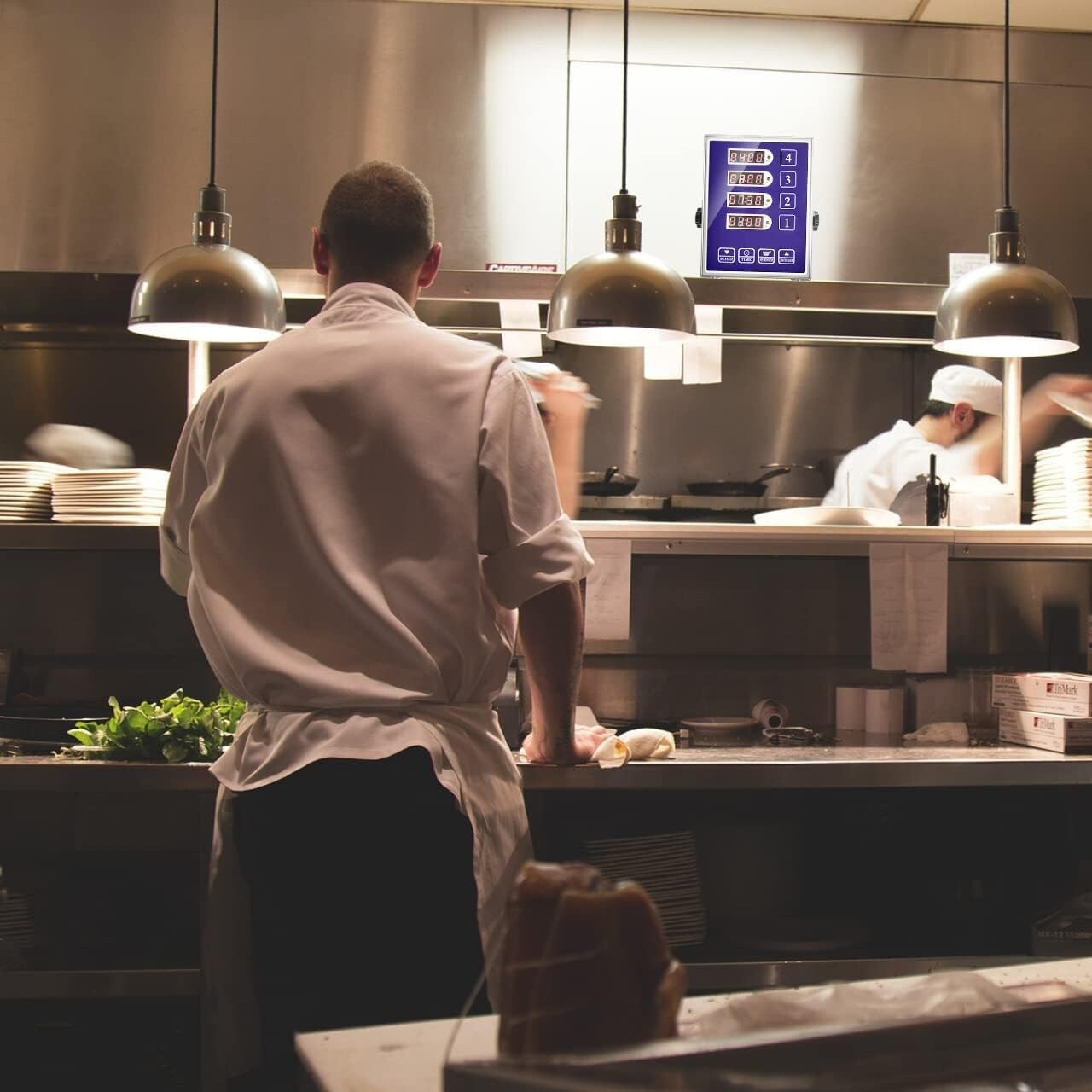 LED Cooking Timer with 4 Channels, Loud Alarm & Durable Stainless Steel Design