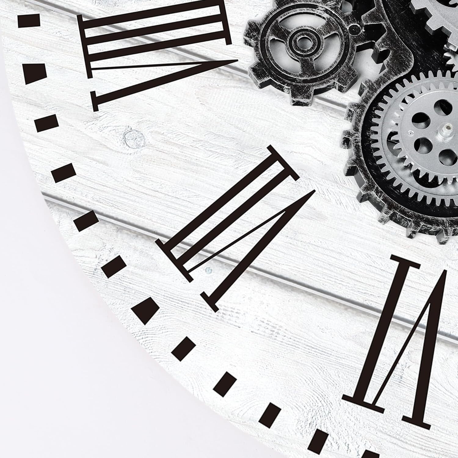 Battery Operated 23'' Wall Clock with Rotating Gears - Stylish Home Accent