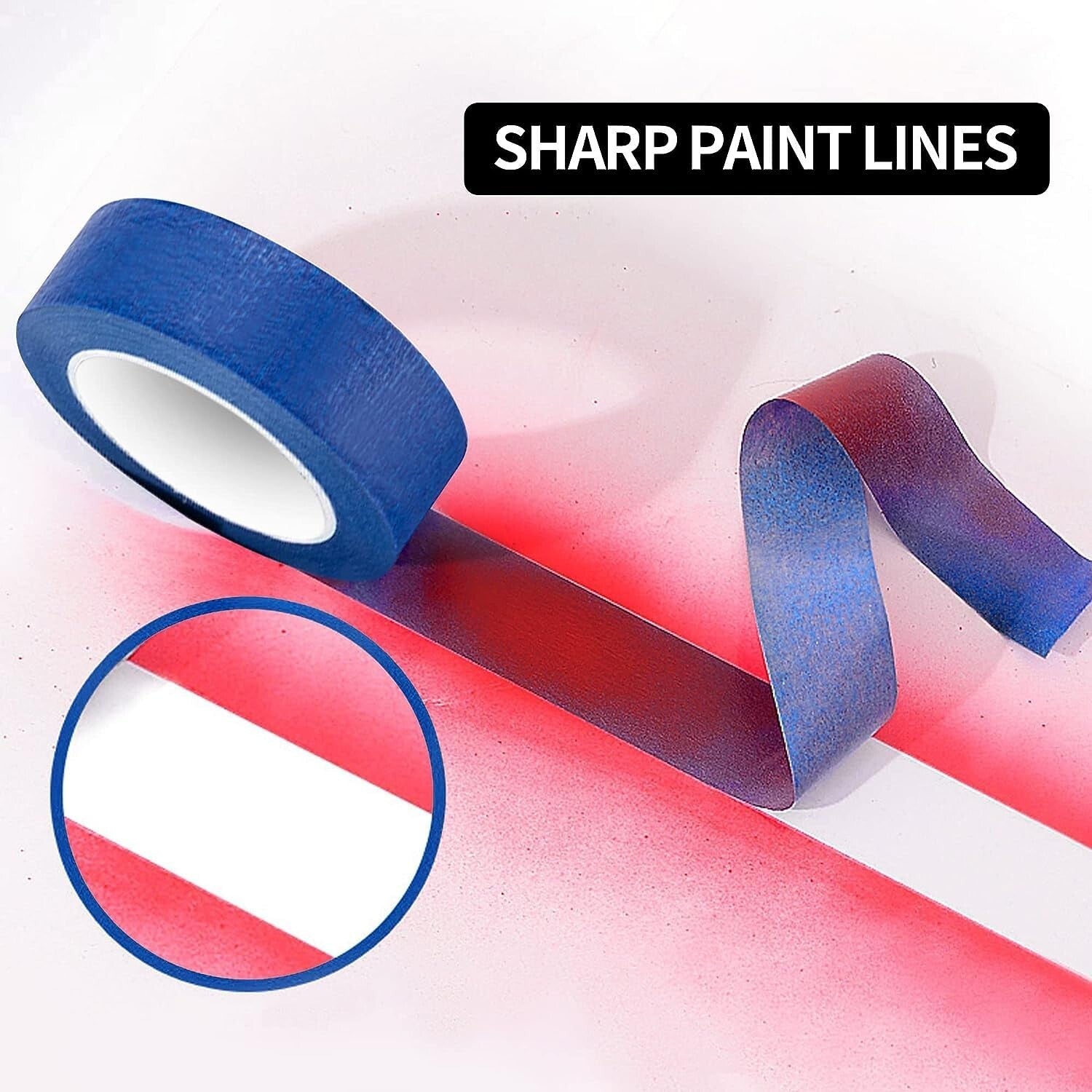 Multi-Surface Blue Painting Tape - 1.41 Inch x 60 Yard, 54 Rolls of Sharp Lines