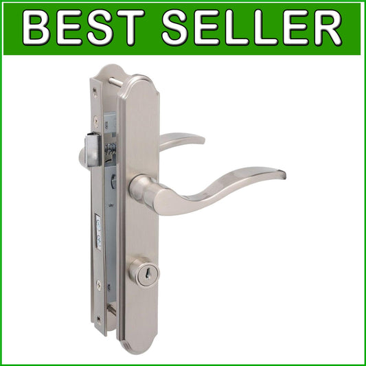 Durable Satin Nickel Door Lock Set with Mortise Lever and Ambidextrous Design