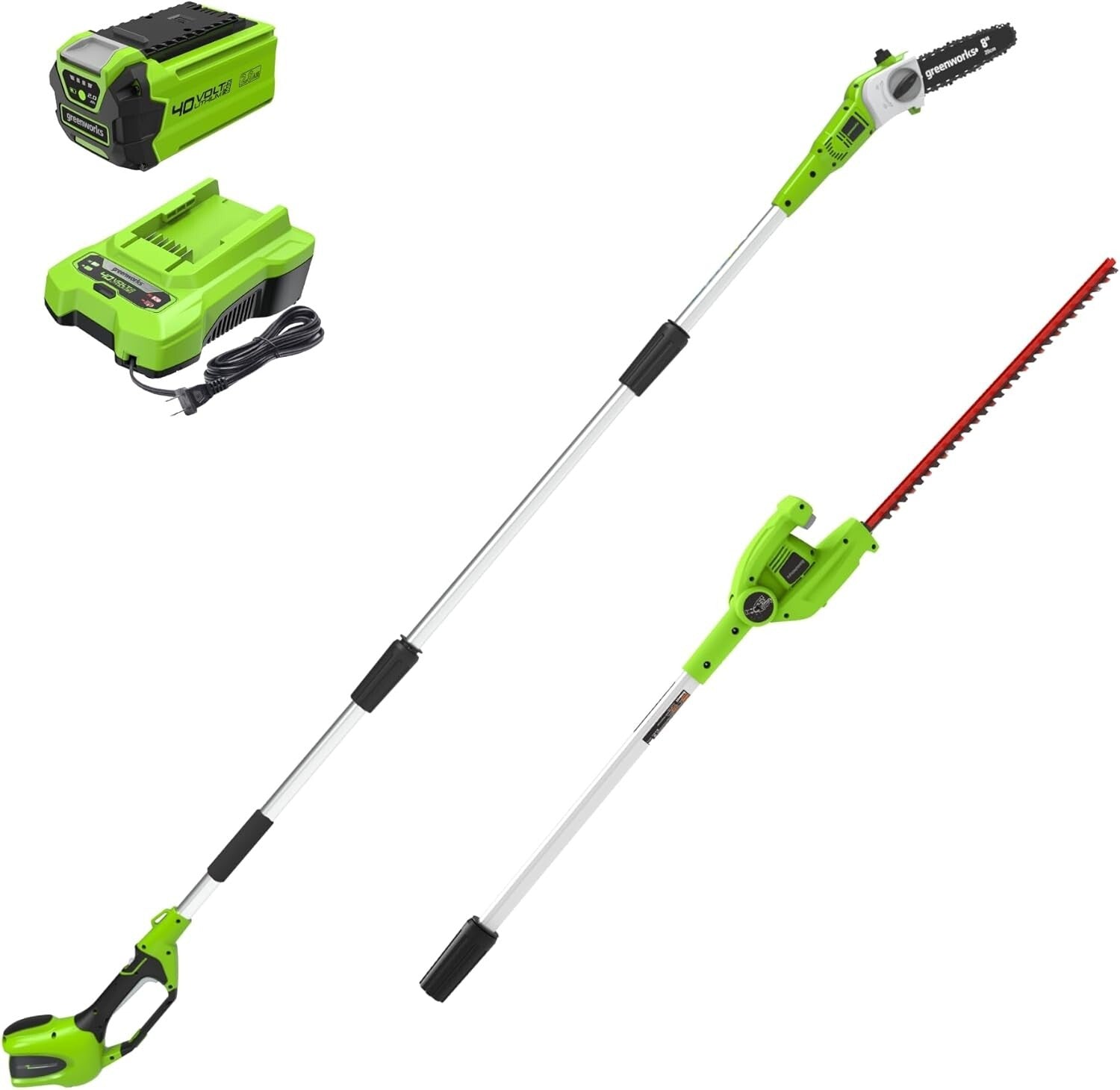 Powerful 40V Combo Kit: Pole Saw & Hedge Trimmer - Maintain a Beautiful Garden