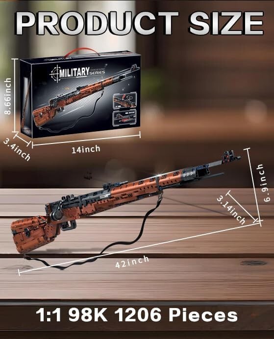 Collectible 1:1 Sniper Gun Building Blocks Set - Creative Military Display