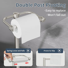 Load image into Gallery viewer, Floor Standing Toilet Paper Holder – Pivoting Stainless Steel with Stable Base