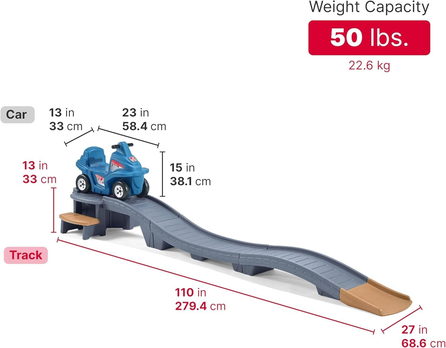 Durable Kids Roller Coaster Playset with 9-Foot Track - Safe Fun for Toddlers