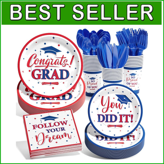 Celebratory 175 PCS Graduation Dinnerware - Easy Cleanup for Class of 2025