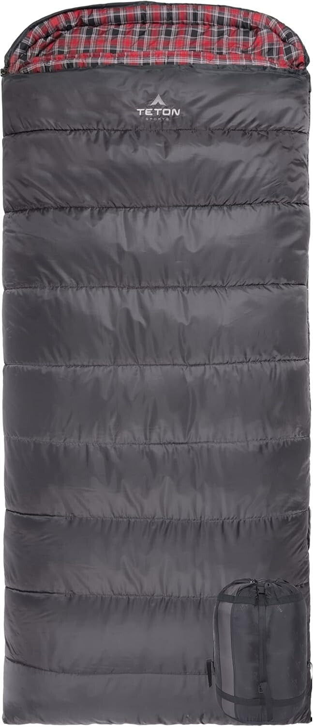 TETON Camping Sleeping Bag (-25F) with Self-Repairing Zipper & Draft Tubes