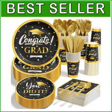 Load image into Gallery viewer, Class of 2025 Disposable Dinnerware - 350 PCS Set for Unforgettable Celebrations