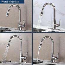 Load image into Gallery viewer, Modern Touchless Kitchen Faucet in Brushed Nickel with Retractable Hose Feature