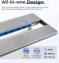 Load image into Gallery viewer, Compact Aluminum Guitar Pedal Board with Built-in Power Supply and Carry Bag
