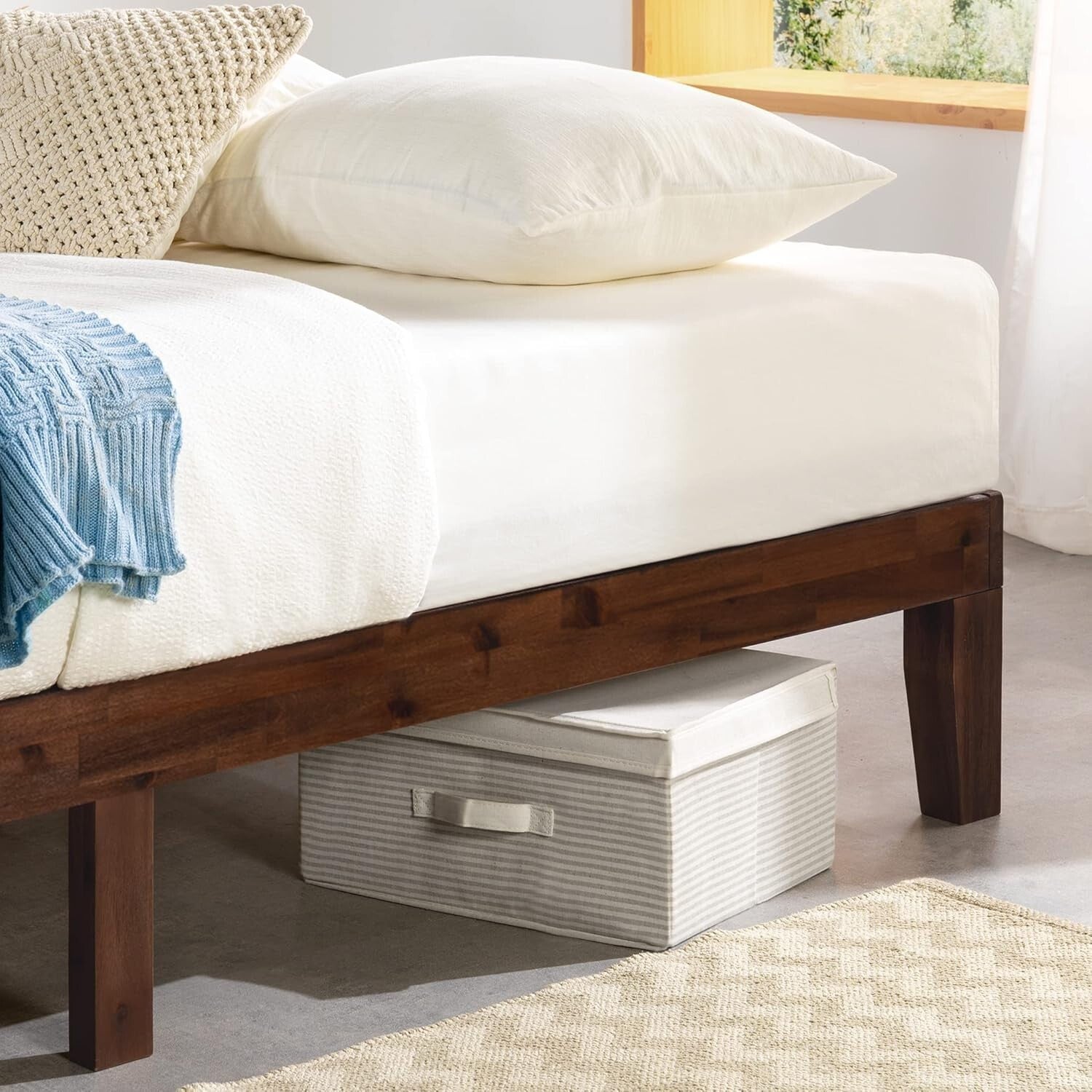 Elegant Full Size Wooden Platform Bed | Easy Assembly & No Box Spring Needed