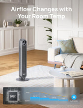 Load image into Gallery viewer, Quiet 90° Oscillating Tower Fan with Touch &amp; Remote Control - Ideal for Bedrooms